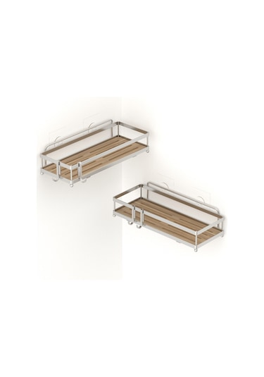 Teknotel Düzenleyici Şampuanlık Banyo Duş Rafı Silver St280h Krom