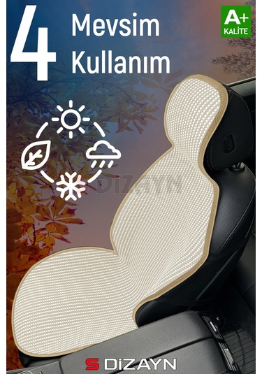 S-dizayn Oto Koltuk Koruyucu Kılıf Set Krem Universal 2+3 Parça Ön Arka
