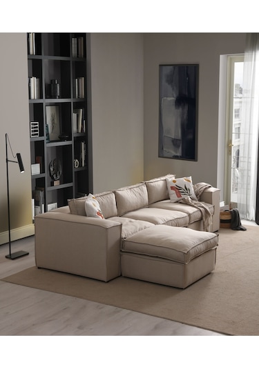 Nevada L Köşe Koltuk Takımı Bej