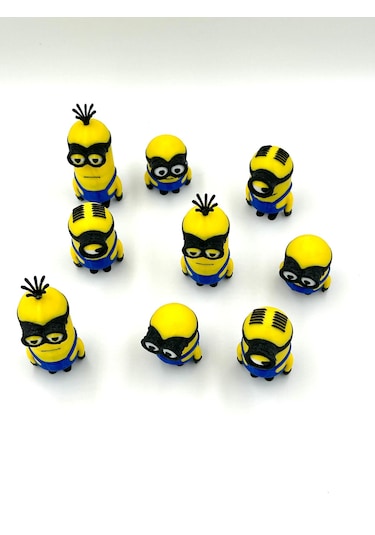 9' Lu Minions 3d Baskı Figür Seti Dekoratif Koleksiyon Oyuncakları Minions