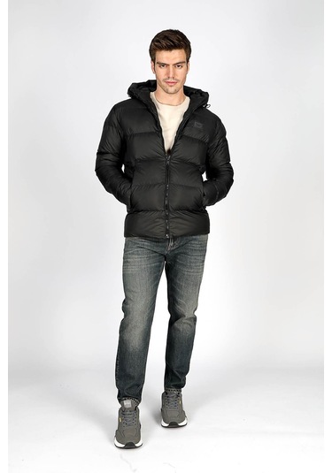 Lee Cooper Monce Erkek Kapüşonlu Mont Siyah-20504 Siyah