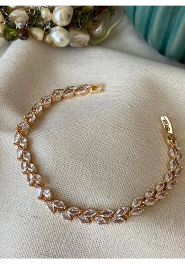 Vıp Çift Sıra Yaprak Bileklik Çok Renkli