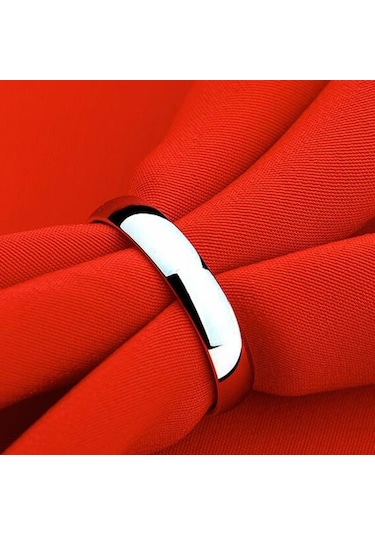 Altın Basit Pürüzsüz 4mm Ark Çelik Yüzük Paslanmaz Çelik Çift Yüzük El Takı 11 Altın