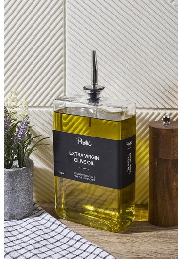 Molivet 750ml Silver Kapak Cam Yağdanlık-sosluk-sirkelik