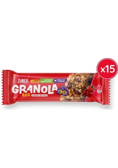 Züber Kırmızı Meyveli Granola Bar 15 x 25 G