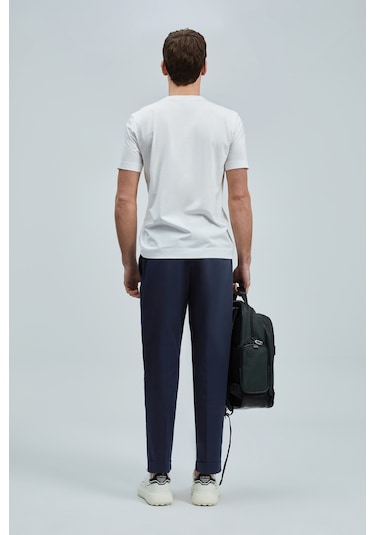 Lufian Erkek Bran Modern Grafik T-shirt 111020262 Kırık Beyaz KIRIK BEYAZ