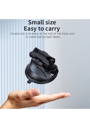 Mufunye Telesın Te-suc-011 Nylon Spor Kamera Süspansiyonu 10kg Yük Taşıma 360 Döner İki Top Kafa Araç Cam Suv Sürtünmeyen Tutucu Siyah