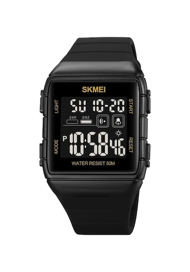 Yingfu 1960 Paslanmaz Çelik Siyah Altın Erkek Kol Saati - Silikon Kayış Beyaz