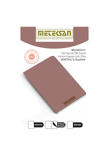 Pembe 9x14 Cm Ebat Not Defteri Antrasit