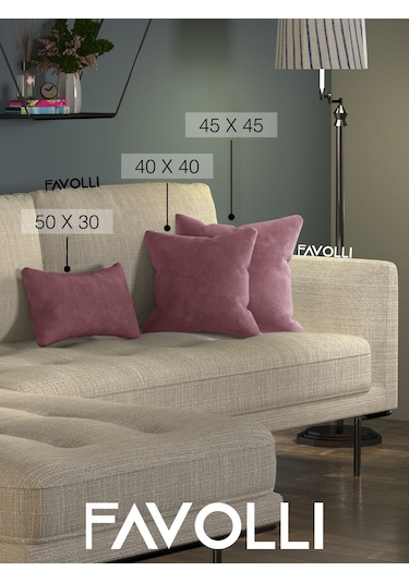 Br Favolli Kadife Dokulu Lavanta Pembesi Kırlent Kılıfı Dream Serisi Punch Için Uygun Gizli Fermuar Lavanta Pembesi