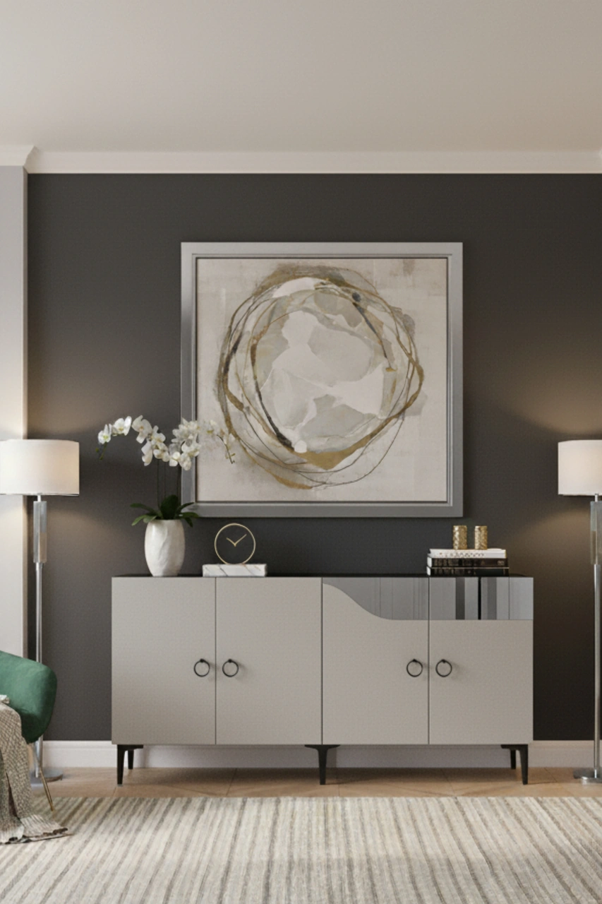 Ka1514bs Gama150 Konsol, Kahve Köşesi, Tv Sehpası Beyaz-sılver 150cm Beyaz