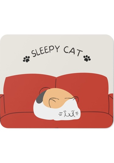 Uyuyan Kedi Baskılı Mousepad Bskbzr