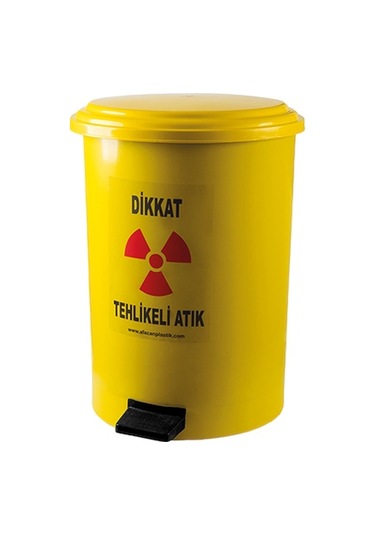 30 Litre Pedallı Tıbbi Atık Kovası Sarı