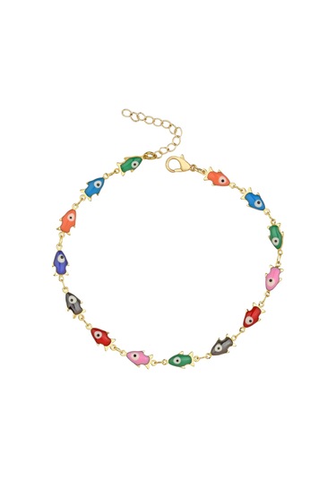 Balık Figürlü Zincir Halhal Çok Renkli