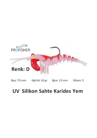 PROFISHER TPR Fosforlu Silikon Sahte Yem 7 cm 10 gr 5 Eklem-BD