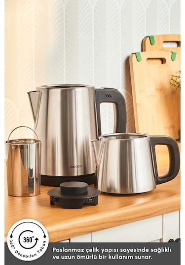 Karaca Tea Break Inox Çelik Su Isıtıcı & Çay Makinesi