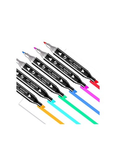 Lemestar Renkli Sanat Dünyası: 48, 80 Veya 168 Renk Seçenekli Çift Uçlu Alkollü Kalem Seti, Taşıma Çantası Ve Stand Dahil