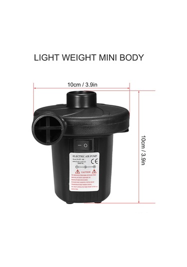 Lemestar Ev/araç İkili Kullanım Elektrikli Hava Pompa, 220v Eu Şarj, 480l/min Hızlı Doldurma, 3 Farklı Uç, Siyah Abs Materyal