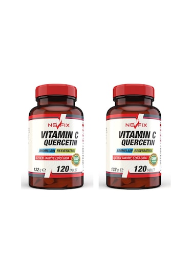 Nevfix Vitamin C 1000 MG 120 Tablet Bromelian Quercetin 2 Kutu