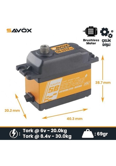 Savox Sb2274sgp Digital Servo Brushless Motor With Soft Start High Voltage Çelik Dişli