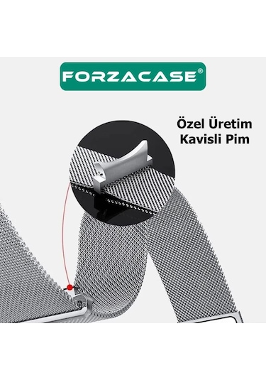 Forzacase Samsung Galaxy Watch7 44mm İle Uyumlu Metal Mıknatıslı Kordon Kayış - Fc302 Siyah
