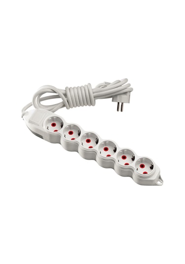 Mono Orion 6'lı Topraklı Grup Priz 3 Metre (3*1) Beyaz