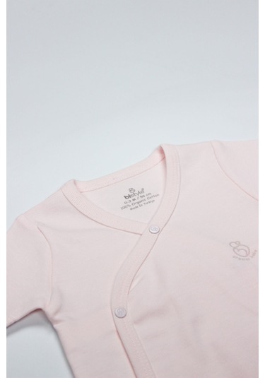 Bistyle Organik Natural Basic Style Kruvaze Uzun Kol Body Bs17102 Pembe