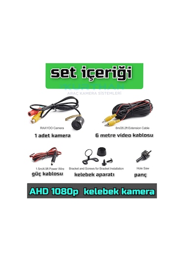 Ahd 1080p Kelebek Kamera 150'' Geniş Açılı Lens 12 Volt