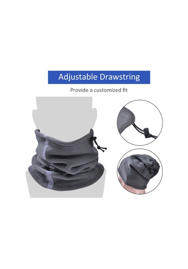 Geeroyoo Kış Polar Fleece Isı Sağlayan Bisiklet Turizm Kayak Yüz Korumalı Yaka Bandı Reflektörlü Turuncu Portakal