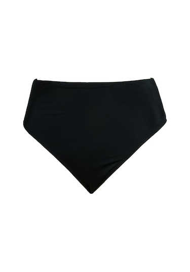 Endeep Kadın High Leg Yüksek Bel Siyah Bikini Altı-siyah Siyah
