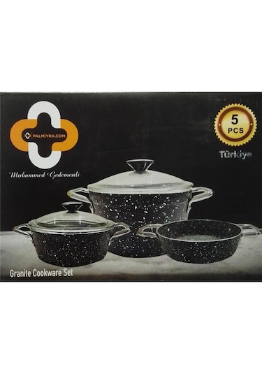 Palmiyra 21025 Granit Mini 5 Parça Tencere Seti Açık Gri