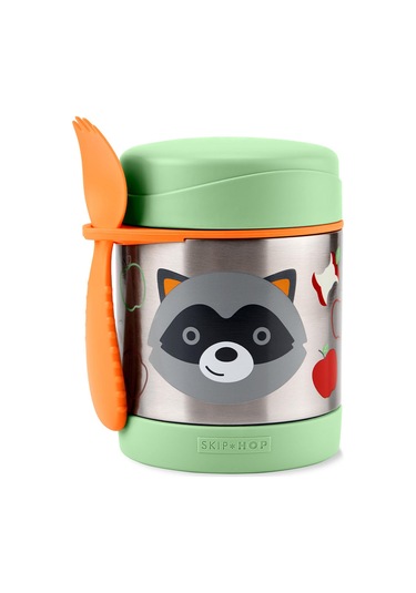 Skip Hop Zoo Paslanmaz Çelik Termos Rakun Yeşil