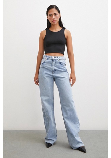Never More Basic Crop Top Siyah Siyah