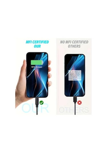 Willowhaven Siyah Kırmızı 3m Nylon Örgülü Hızlı Şarj Lightning Kablo İphone Uyumlu 14 13 12 11 X 8 7 6 5 Se