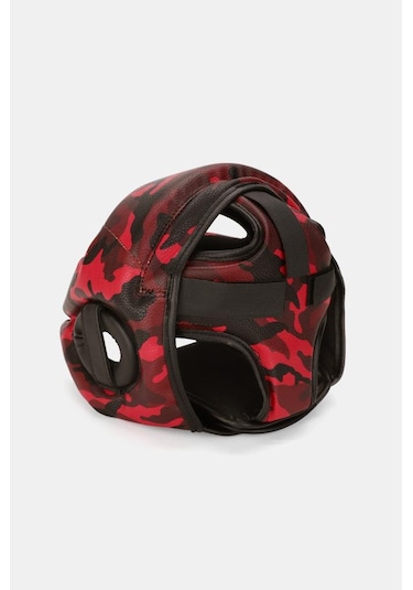 Titan Sport Yüz Korumalı Boks Kaskı , Kırmızı Siyah Kamuflaj Desenli Model Kırmızı - Siyah