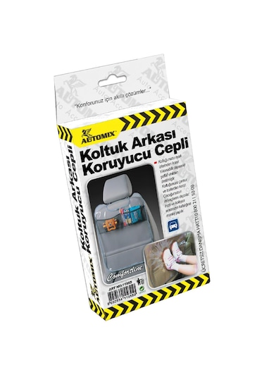 Automix Oto Koltuk Koruyucu Organizer Cepli Şeffaf