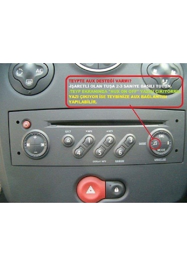 Megan Clio Kango 2 Cd Çalar Teyp için Aux Usb Bluetooth Mp3 Modül 50 Cm