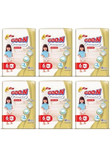 Goon Premium Soft Külot Bebek Bezi 6 Beden 15-25 Kg 13x6 Paket 6'lı
