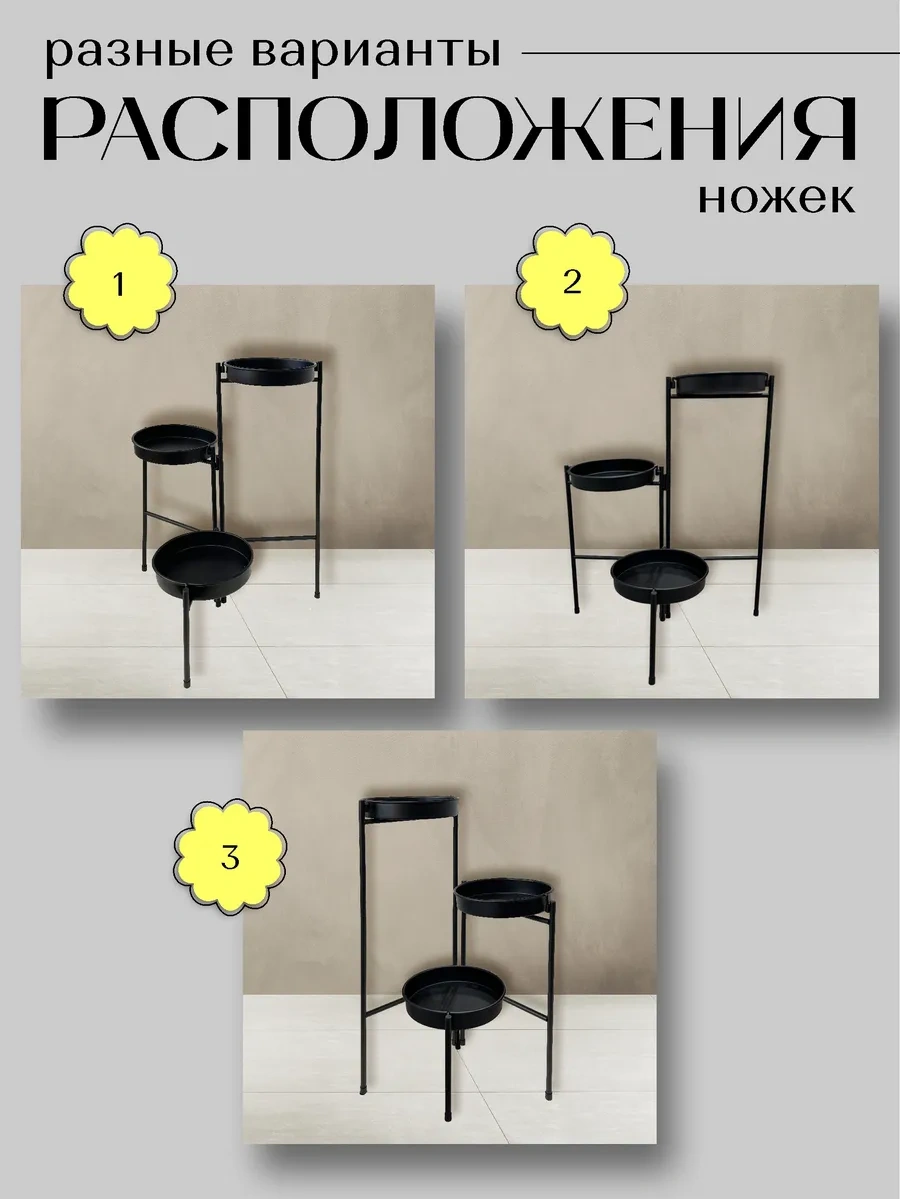 Swensa Metal Çiçeklik 3 Katlı Yer Tipi 296008334 Siyah