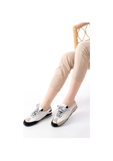 Rs-02 Beyaz Garni İnce Taban Günlük Spor Ayakkabı Beyaz