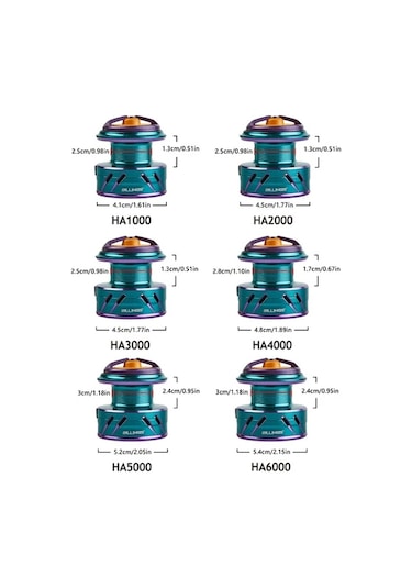 Xuweiwei Bıllıngs Ha 1000 6000 Serisi Döner Makara 5.2 1 Yüksek Dişli Oranı 10kg Sürükleme İki Elle Kullanım Alüminyum Alaşım Tatlı Tuzlu Su Balıkçılığı