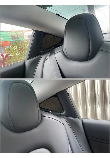 Hightower Tesla Model 3 Arka Cam Güneşlikleri - Üçgen Desenli, Ayarlanabilir Kayışlı