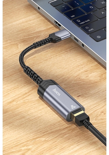 Hoco. Ua26 Tak Çalıştır Usb To Rj45 100 Mbps Ethernet Dönüştürücü - Gri