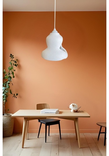 Rustik İskandinav Serisi Beton Görünümlü Sarkıt Çevre Dostu Avize Rustik Ampul Hediyeli Beyaz