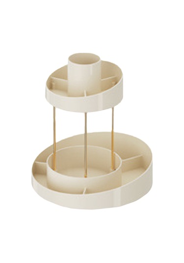 Teltree 360 Döner 2 Katlı Makup Organizatörü - Banyo Ve Tuvalet Düzenleyici Şeffaf