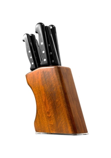 Superior Bloklu Bıçak Seti 6'lı Siyah Kırmızı