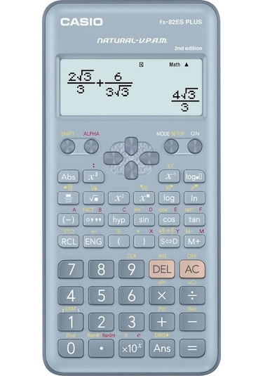 Casio FX-82ES Plus Mavi Bilimsel Fonksiyonlu Hesap Makinesi 2.Versiyon