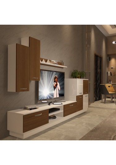 Decoraktiv Eko 6b Mdf Dvd Tv Ünitesi Tv Sehpası Beyaz - Ceviz