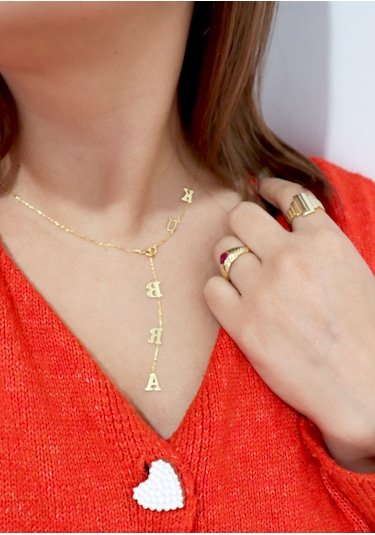 Silveranka 925 Ayar Gümüş Y Model İsim Kolye