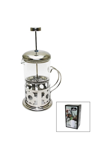 French Press 600ml Cam Bitki Süzgeçi Metal Kafes - Kapak 4741 Adaçayı